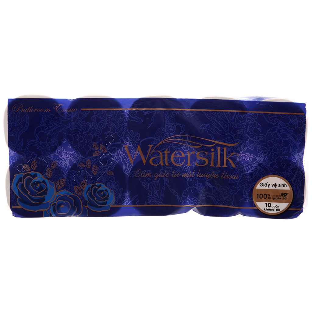 Giấy Vệ Sinh Cao Cấp WaterSilk 10 Cuộn Không Lõi