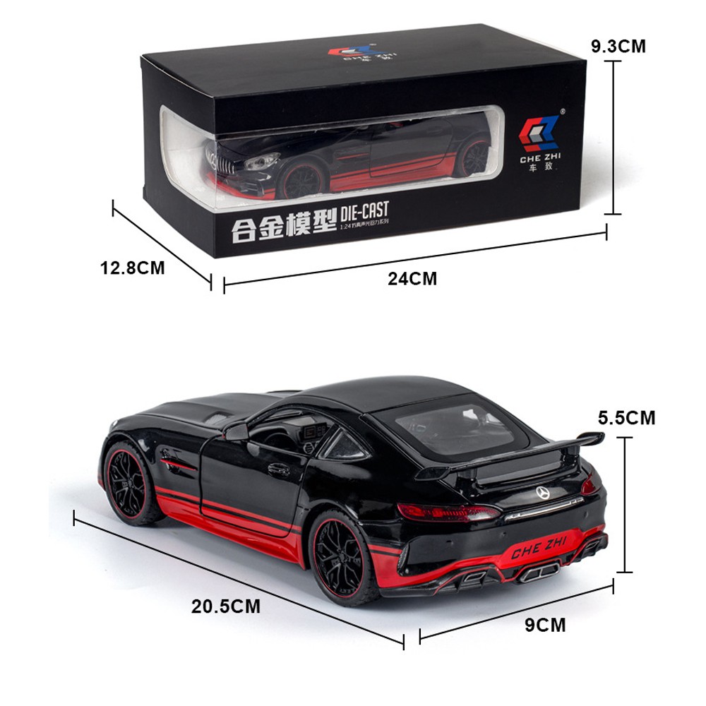 Mô Hình Xe Mercedes AMG GTR 1:24 hãng Chezhi Khung Xe Kim Loại, Phong Cách Thể Thao - Có Hộp Đựng