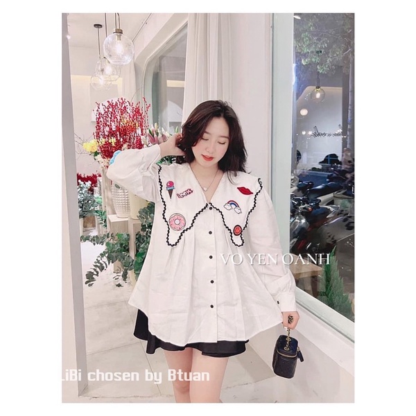 Áo sơmi cổ thêu