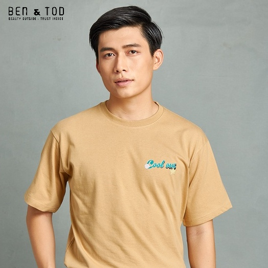 Áo thun nam cổ tròn BEN &amp; TOD 22062 vải cotton, ghép màu, thoáng mát, cao cấp, thanh lịch, trẻ trung