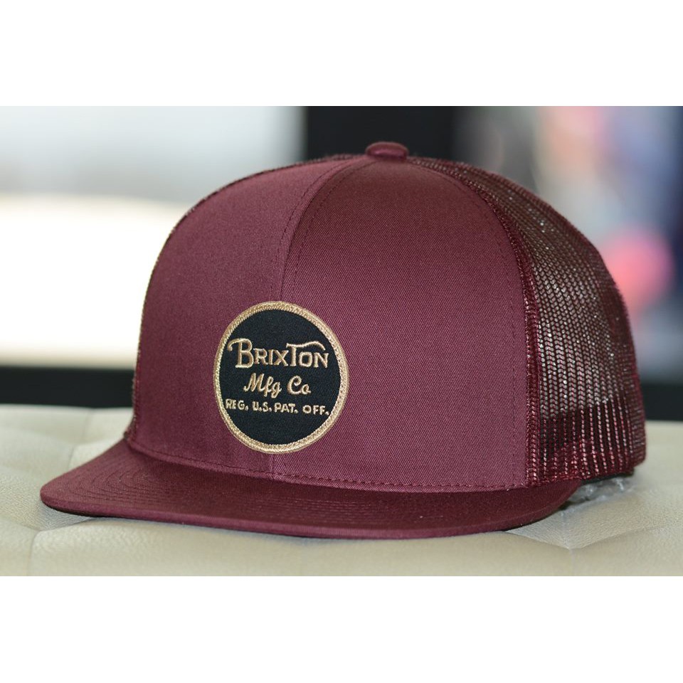 Nón lưới snapback Brixton Wheeler Maroon Trucker