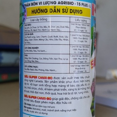 Phân Bón Super CANXI lọ 100ml, Siêu Canxi-Bo chống rụng hoa trái non, chống nứt thối trái