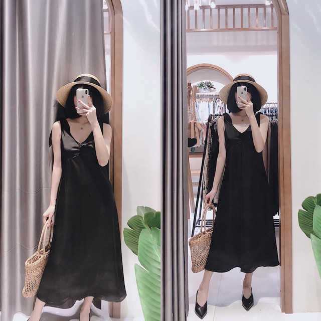 Váy hai dây buộc nơ - V029