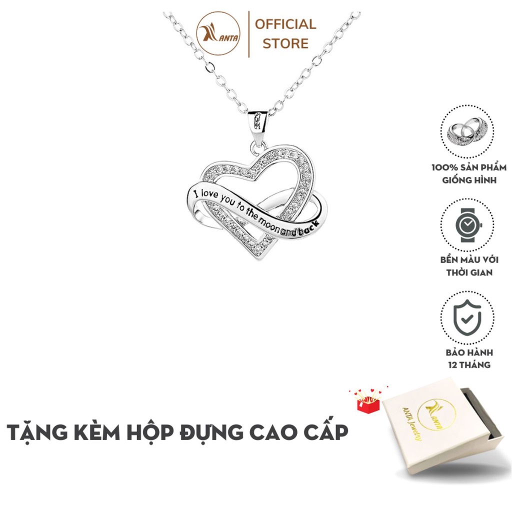 Dây chuyên mặt hình trái tim đính đá uốn lượn cách điệu ANTA Jewelry - ATJ8044