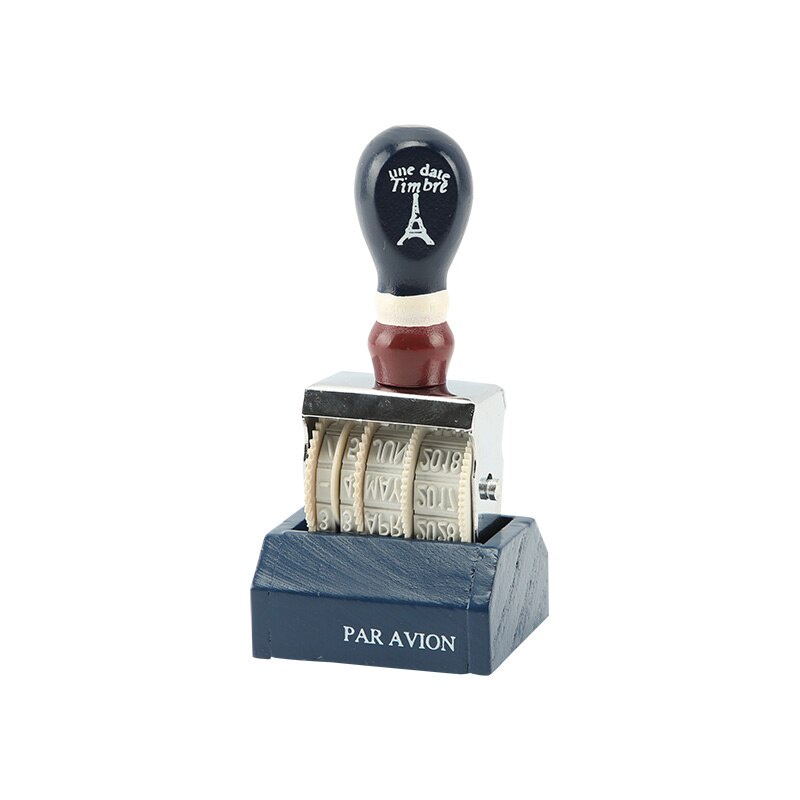 Con dấu lăn đóng ngày tháng năm bằng cao su với tay cầm bằng gỗ phong cách cổ điển dùng làm đồ thủ công bền tự làm