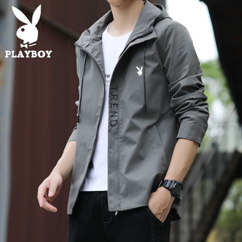 Playboy Áo Khoác Hoodie Dáng Rộng Cỡ Lớn Kiểu Hàn Quốc Thời Trang Mùa Thu Cho Nam
