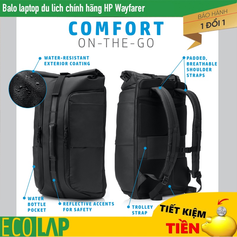Balo Laptop cao cấp, balo công tác, balo du lịch chống nước chính hãng HP Wayfarer, Rolltop,Odyssey, Omen, Value
