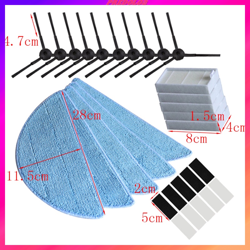 [PREDOLO2]Cleaning Robot Vacuum HEPA Filter Side Brushes for ILIFE V3s V5 V5s V5s pro