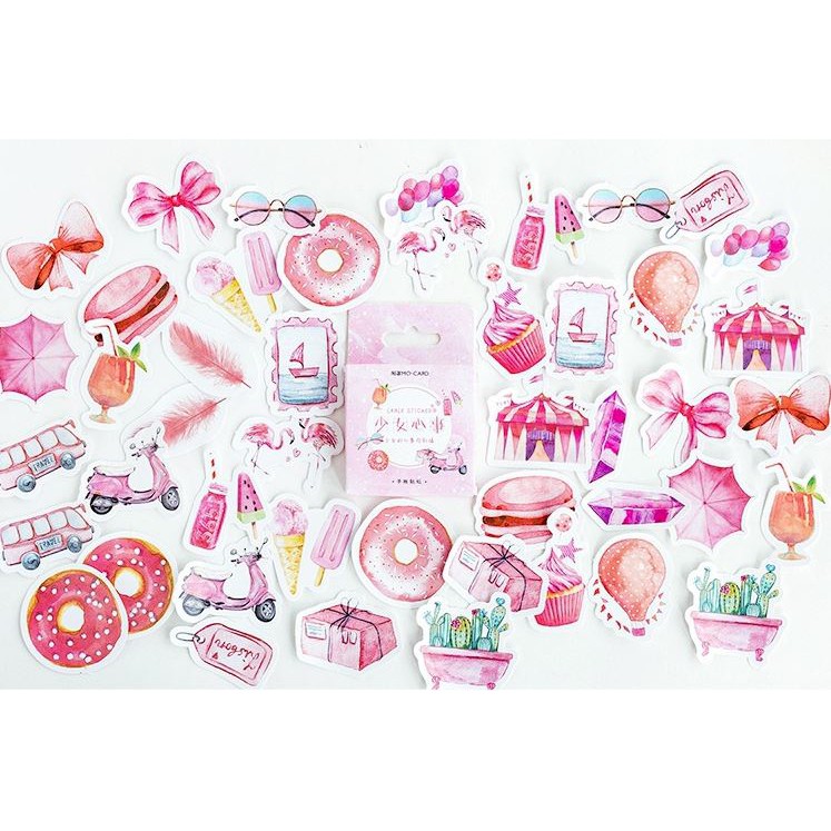 Hộp 46 Miếng Dán Sticker Trang Trí Con Đường Đi Đến Trái Tim Nàng