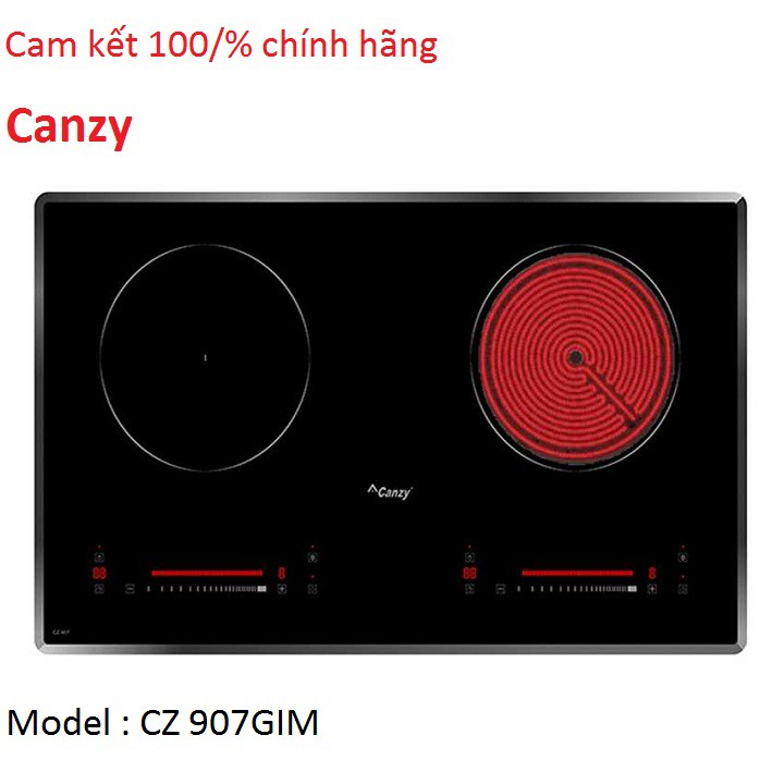 Bếp điện từ Canzy CZ 907GIM nhập khẩu Đức, Bếp đôi 1 từ + 1 hồng ngoại