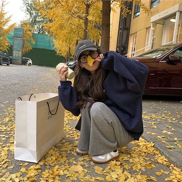 Áo hoodie tay dài in chữ thời trang Hàn Quốc | BigBuy360 - bigbuy360.vn