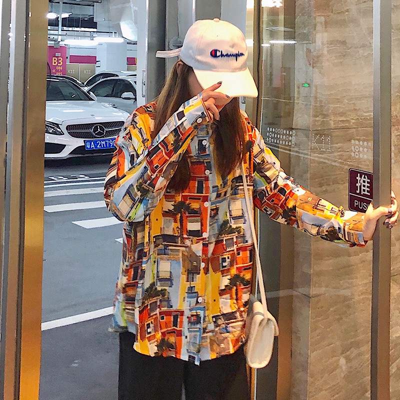 Áo sơ mi nữ form rộng tay dài Emilyshop