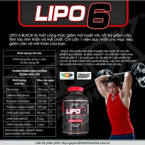 Đốt Mỡ Giảm Cân Cực Mạnh NUTREX RESEARCH LIPO 6 ULTRA CONCENTRATE 60 Viên
