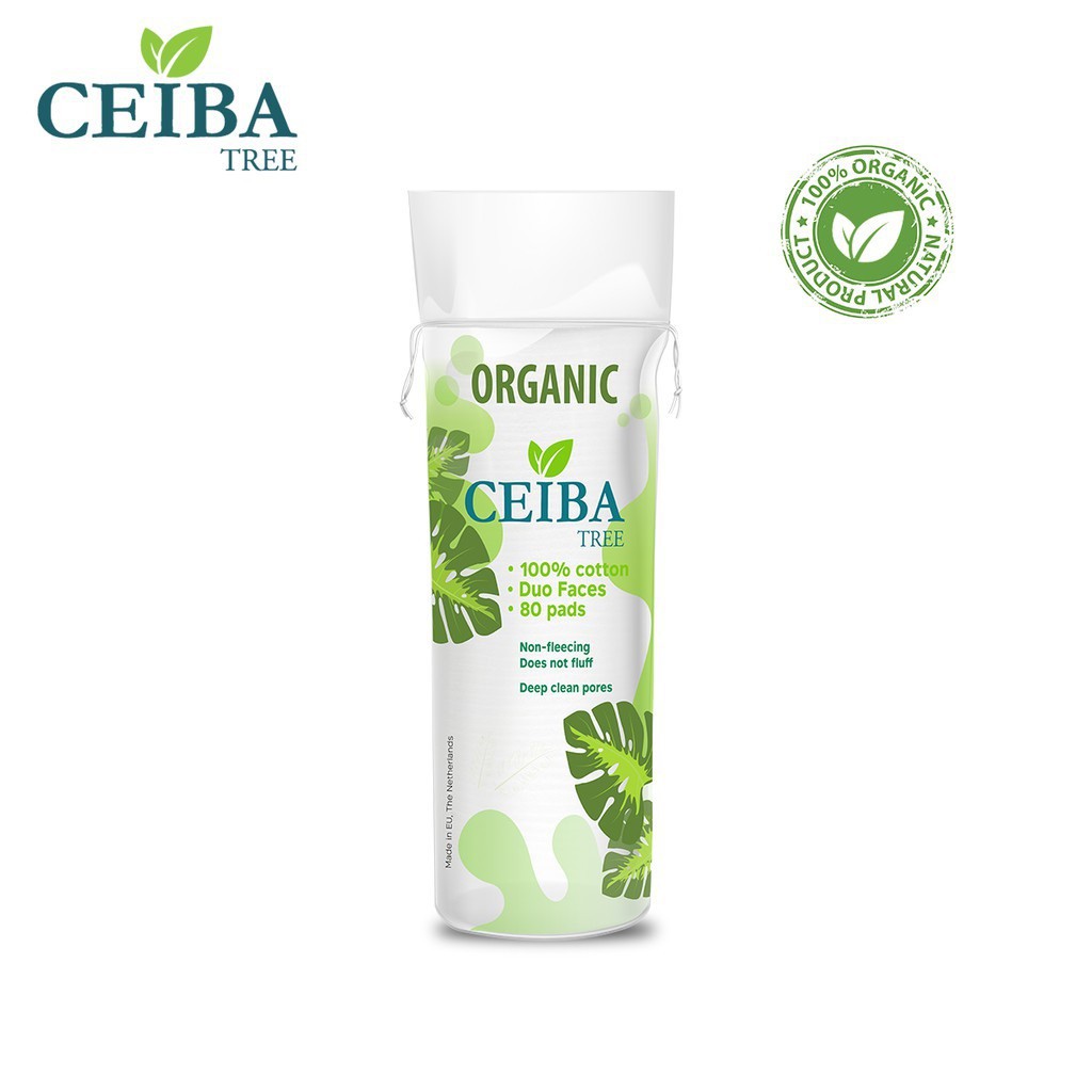 Bông Tẩy Trang Hữu Cơ Organic Ceiba Tree 80 miếng
