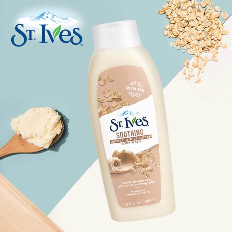 Sữa Tắm dưỡng ẩm, tẩy tế bào chết St.Ives Yến Mạch Và Bơ 400ml