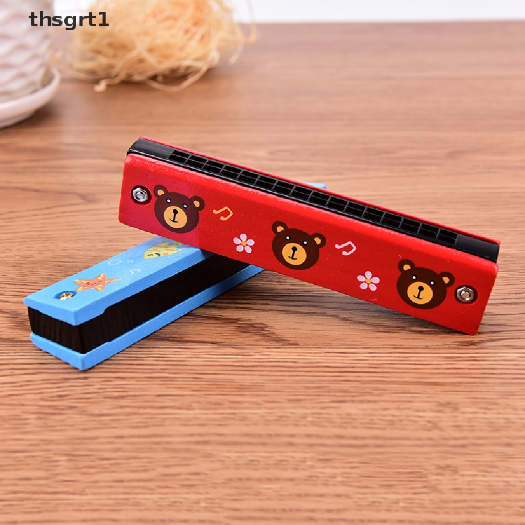 Kèn harmonica 16 lỗ bằng gỗ màu sắc xinh xắn cho bé