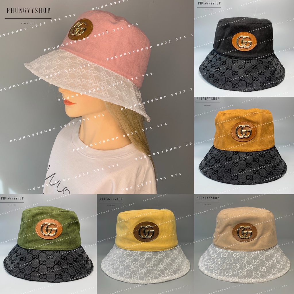 Mũ bucket GUXI PHỐI VÀNH TRONG -Nón tai bèo