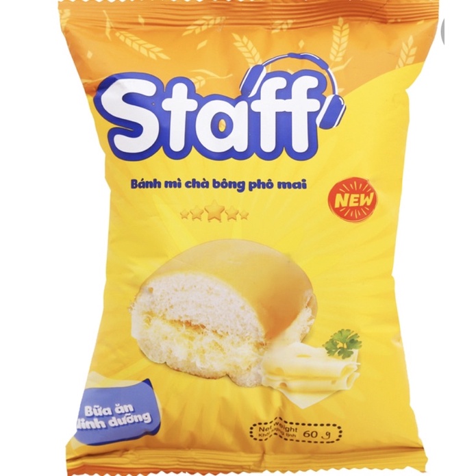STAFF - BÁNH MỲ CHÀ BÔNG 60G PHÔ MAI x 10 chiếc
