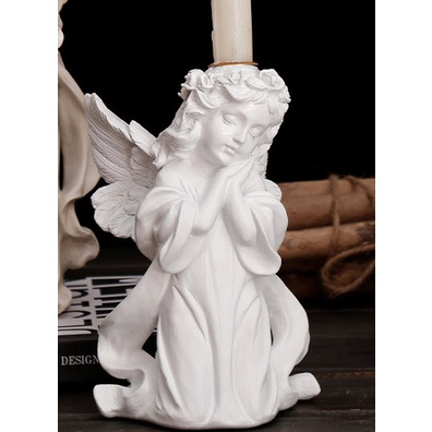 Chân nến trang trí cổ điển nội thất Bắc Âu hình nàng tiên decor phong cách tượng phục hưng Gothic