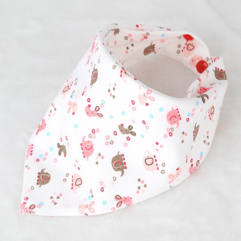 (HÀNG ĐẸP)Yếm Tam Giác Cotton 2 Lớp Có Cúc Bấm Đáng Yêu Cho Bé