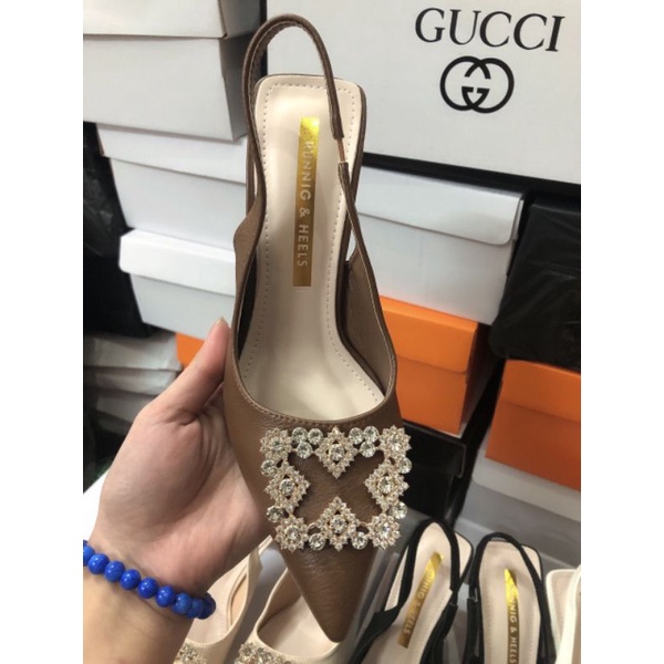 Cao Gót Đính Đá Da Nì Sang Chảnh