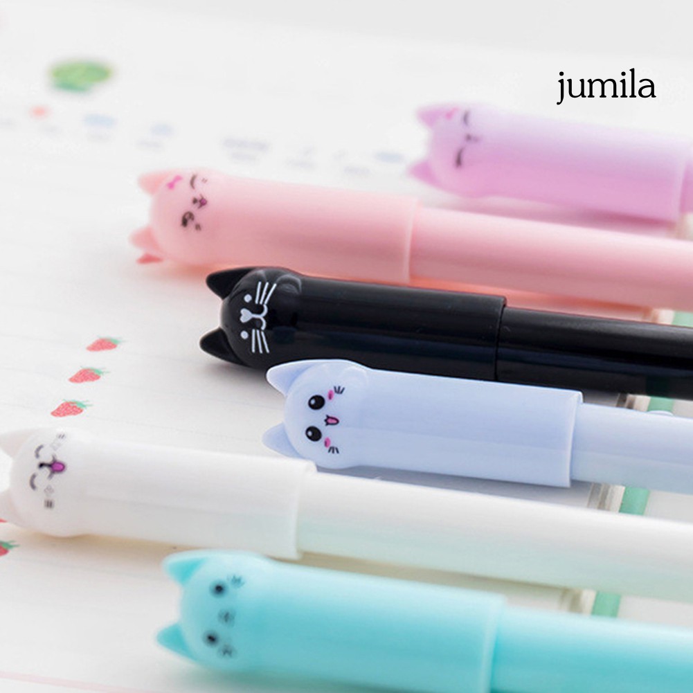 Set 6 bút mực gel họa tiết mèo xinh xắn với ngòi 0.5mm