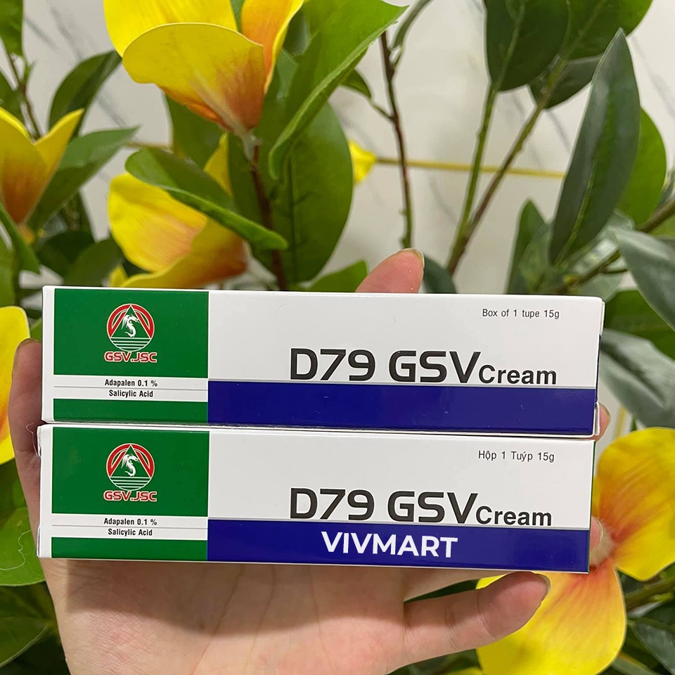 ✅ D79 GSV Cream Giảm Mụn Trứng Cá, Mụn Lưng, Dày Sừng Nang Lông 15g