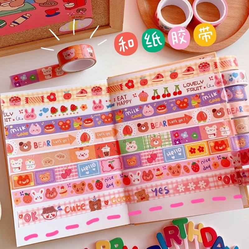 Washitape xinh xắn hình gấu thỏ