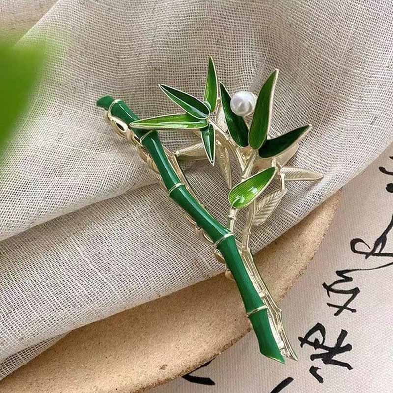 Kẹp Tóc Đính Ngọc Trai Giả Bằng Tre Cao Cấp Thời Trang