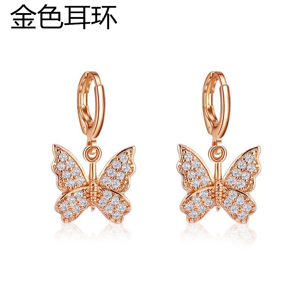Khuyên tai hình bướm đính đá thời trang sang trọng cho nữ