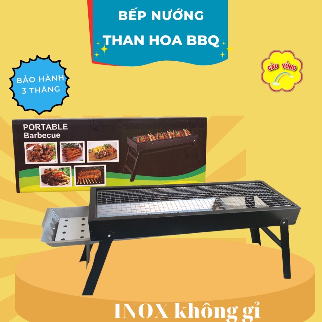 Bếp nướng than hoa BBQ ngoài trời cao cấp, Ưu điểm bếp nướng than hoa không khói, inox không gỉ, dễ dàng sử dụng