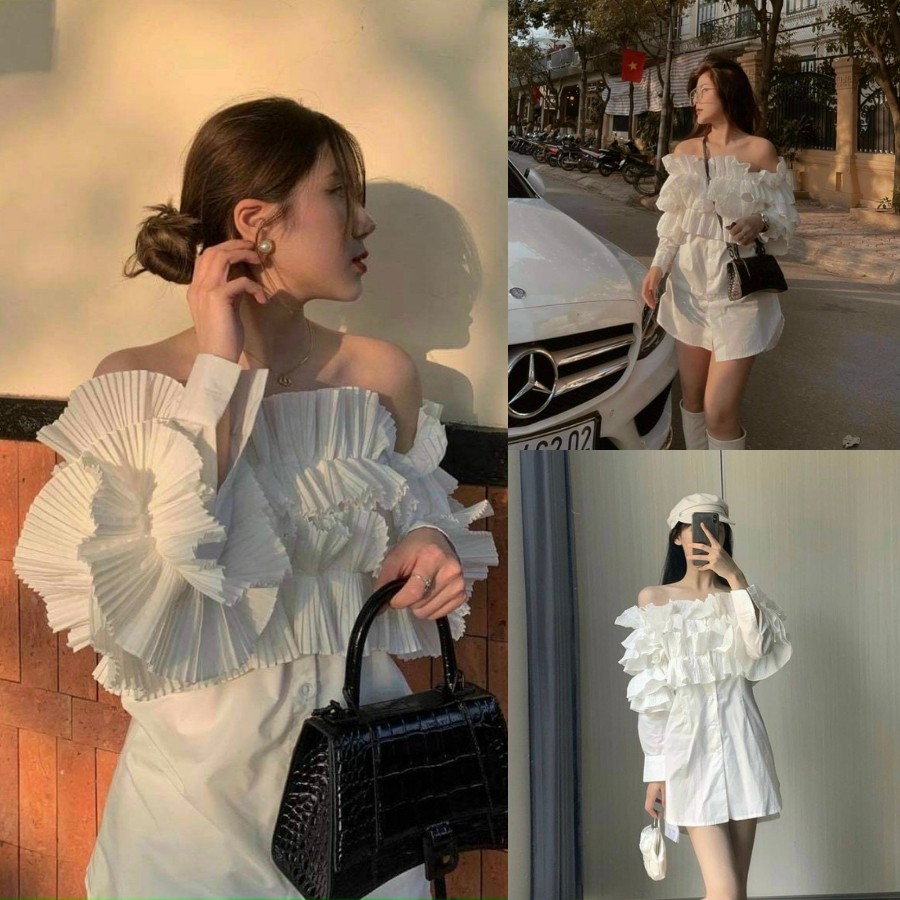 CALL SHIRT - Áo Sơmi Trễ Vai Bèo Tầng [HOT]