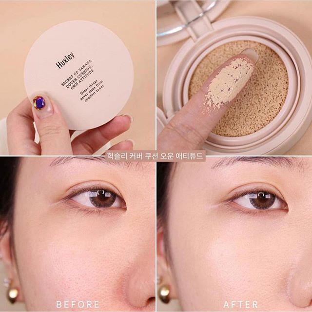 Phấn Nước Che Khuyết Điểm, Cấp Ẩm Và Làm Dịu Da Hoàn Hảo HUXLEY MOIST CUSHION; OWN ATTITUDE