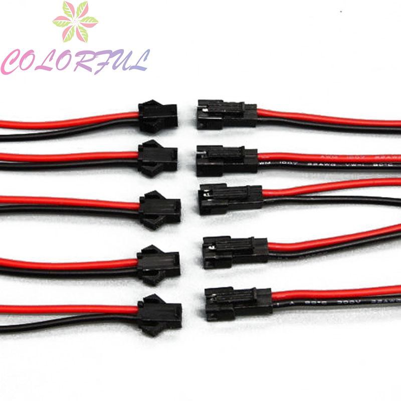 Practical PVC 24AWG Universal 2.54mm SM 2-Pin 2P Connector Plug Red/ Black Professional Male / Female Head Connected