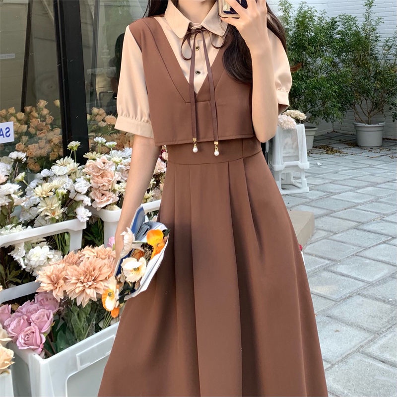 Plus Đầm Dài Lưng Cao Phong Cách Hàn Quốc Thời Trang Dành Cho Nữ Size Lớn