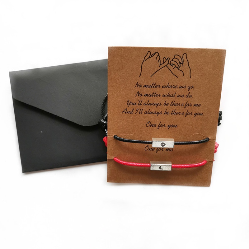 Set 2 Vòng Tay Dây Bện Mặt Trời Và Mặt Trăng Thời Trang Cho Cặp Đôi