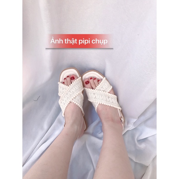 Dép Sandal Vải Ren Đế Kếp Đi Chơi, Đi Du Lịch Biển G116