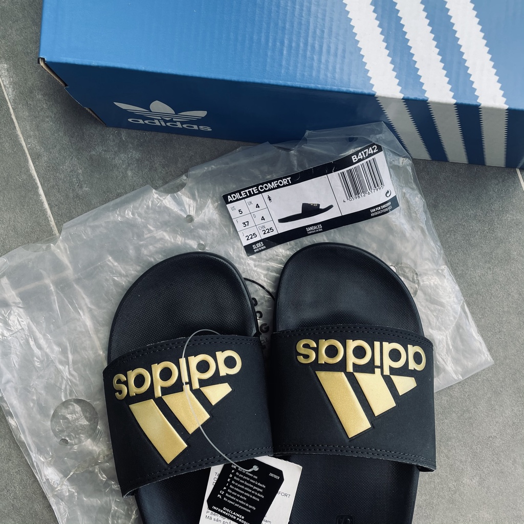 Dép chính hãng Adilette Comfort Gold quai ngang êm nhẹ thoải mái