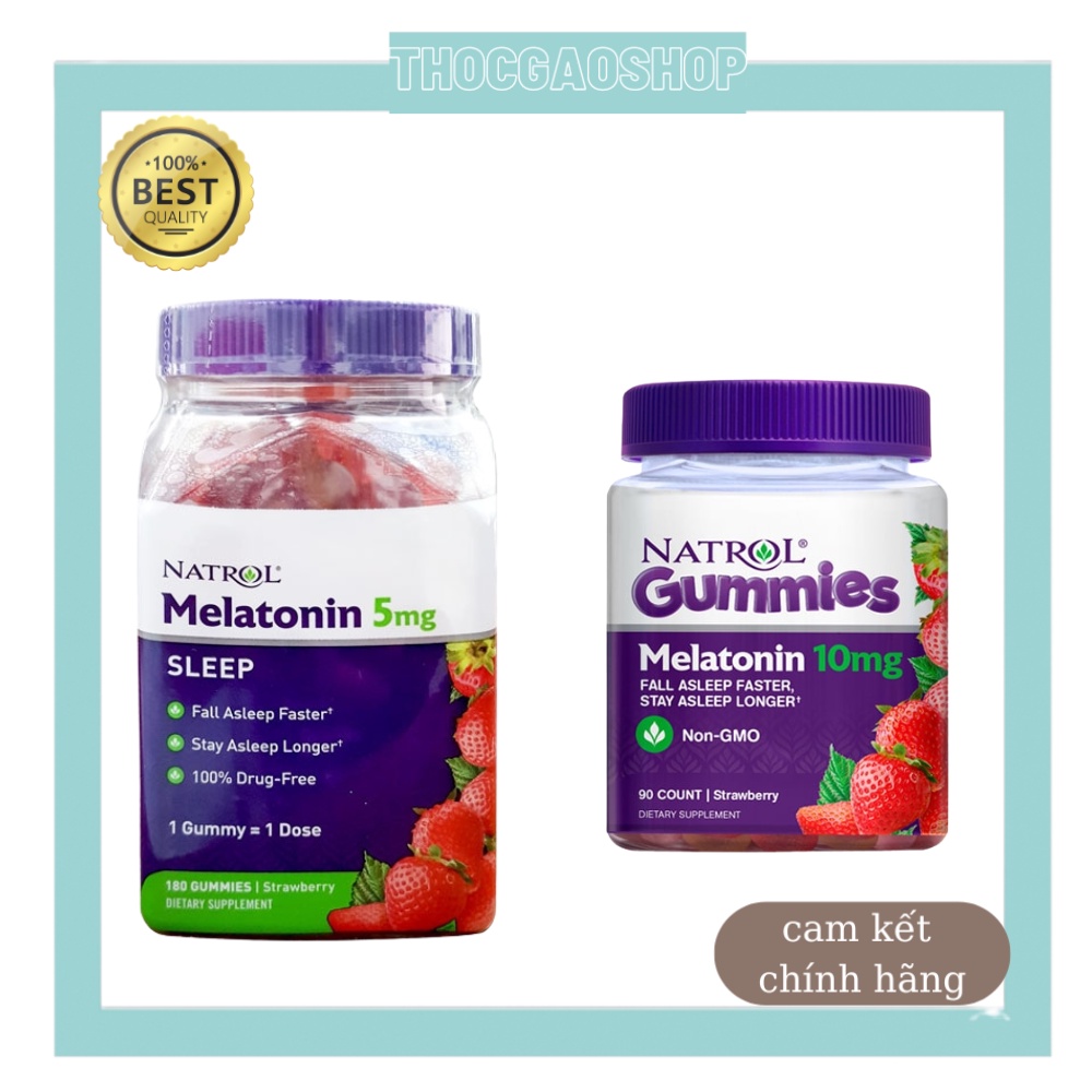 Kẹo dẻo hỗ trợ ngủ ngon Natrol Melatonin 10mg 90v
