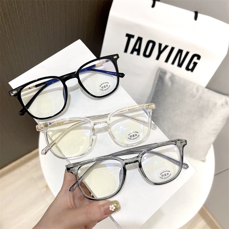 Mắt Kính Gọng Vuông Trong Suốt Chống Ánh Sáng Xanh Thời Trang Hàn Quốc