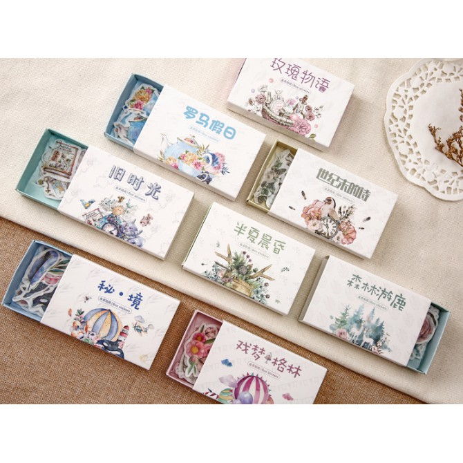 Sticker hộp trang trí Scrapbook, sổ tay, vở (Bộ 40 sticker)_ Chủ đề Kỷ Niệm_KNCR001