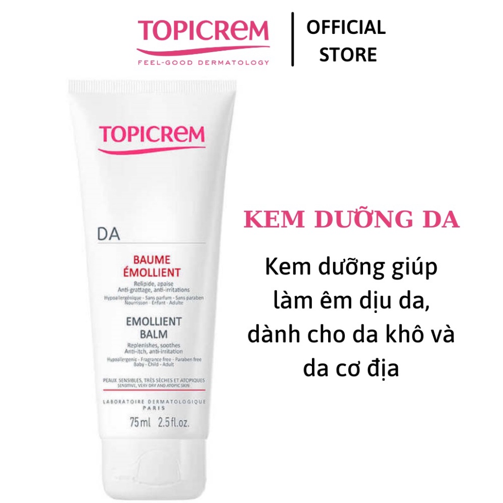 Kem dưỡng giúp làm êm dịu da, dành cho da khô và da cơ địa - TOPICREM AD Emollient Balm 75ml