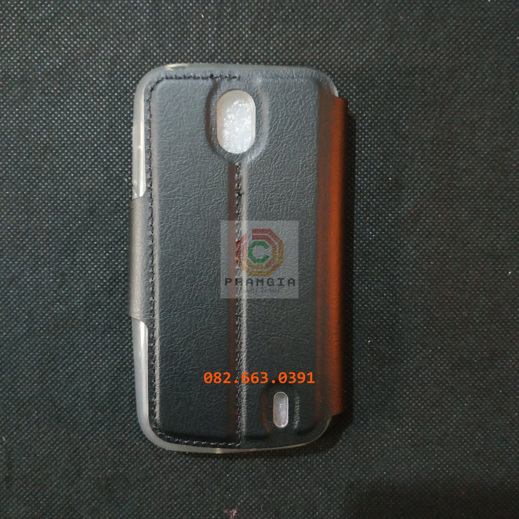 Bao da Nokia 1 có đồng hồ xem giờ, chất liệu da sang trọng