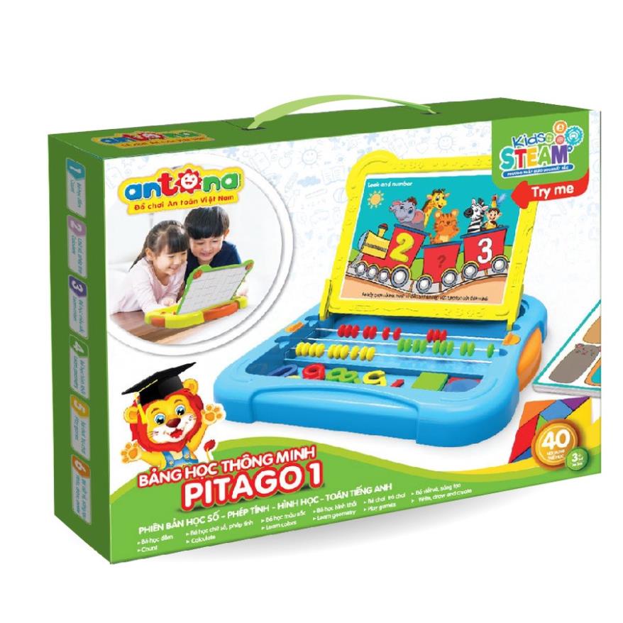 Bảng Học Thông Minh PITAGO 1 - ANTONA Cho Bé Học Số-Phép Tính- Hình Học Toán Tiếng Anh
