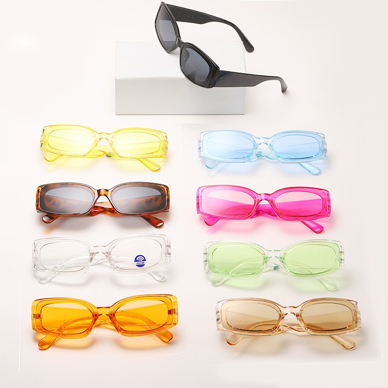 Kính mát tròng vuông màu sắc ngọt ngào thời trang phong cách unisex