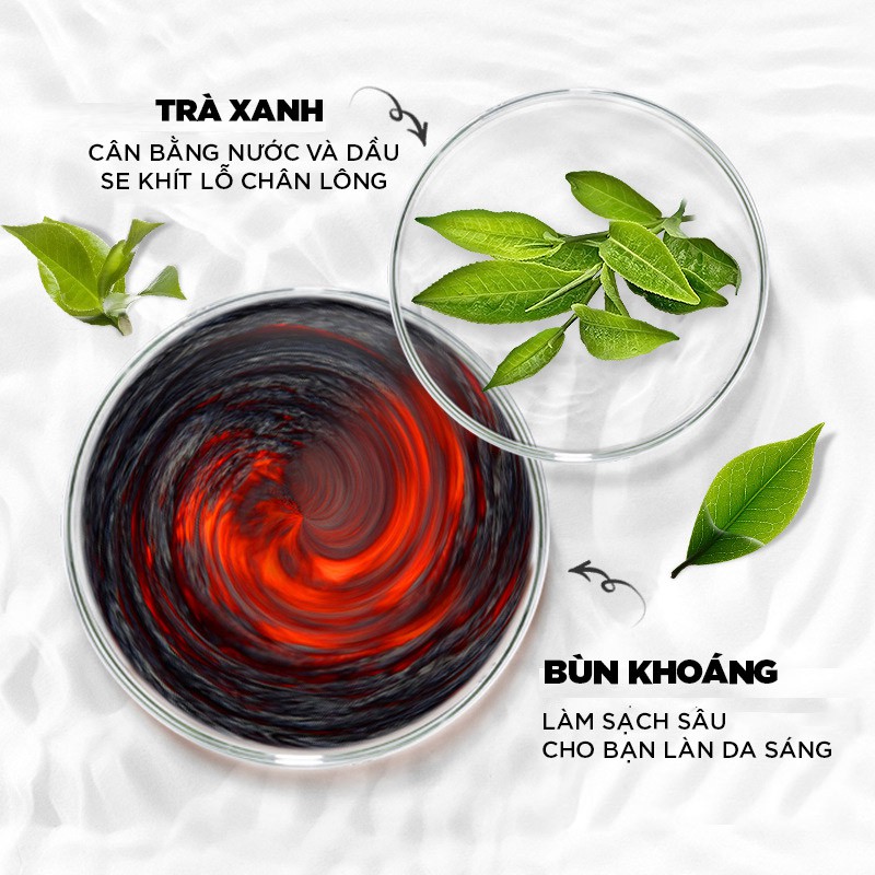 Mặt nạ bùn trà xanh LAIKOU - sản phẩm chăm sóc da mặt, kiềm dầu ngăn ngừa mụn, thu nhỏ lỗ chân lông