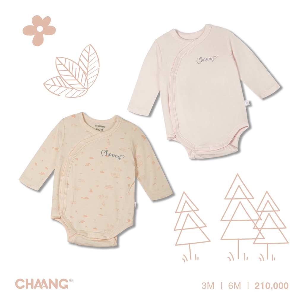 Set 2 Body chip Chaang sơ sinh vải cotton mỏng mặc quanh năm