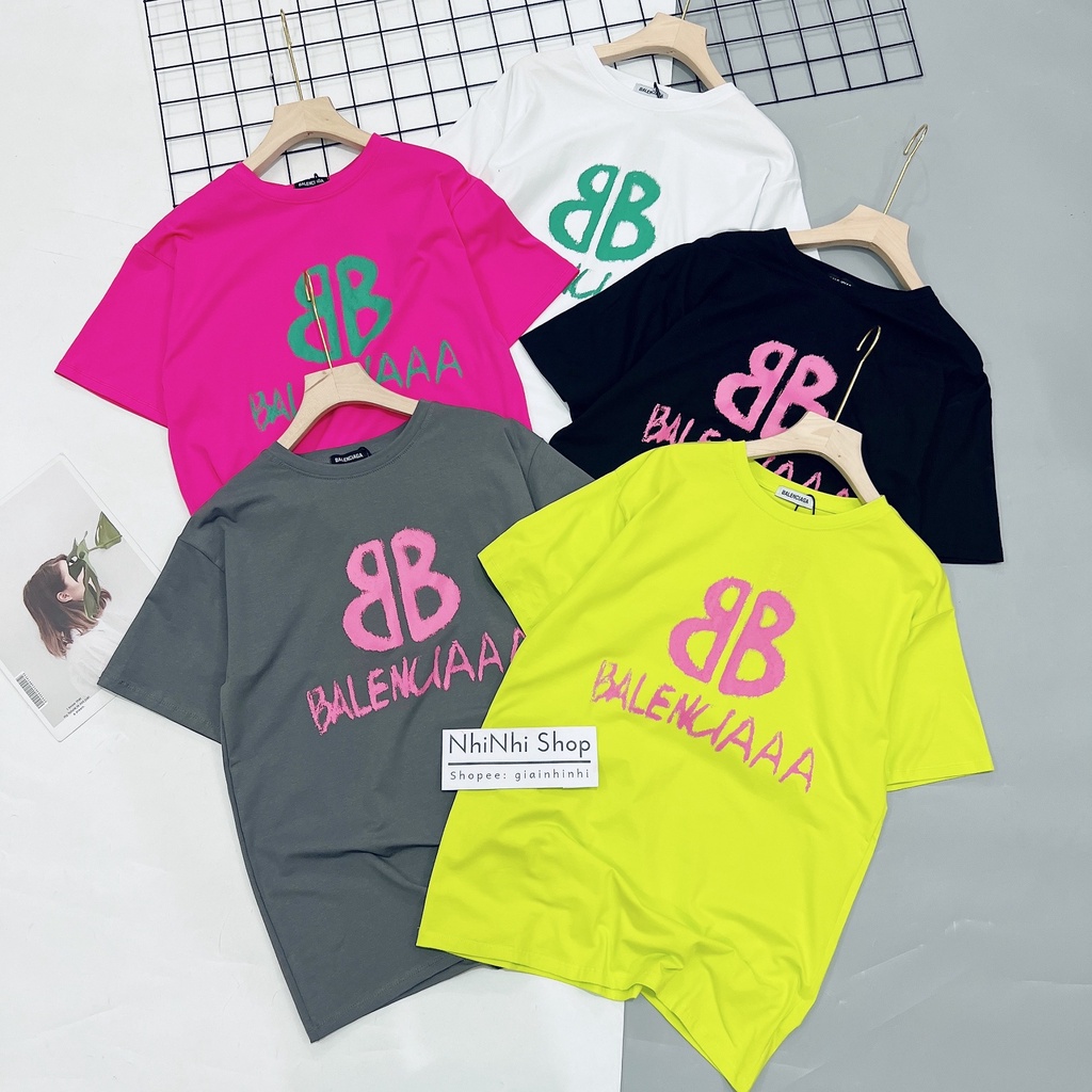Áo phông nữ dáng dấu quần cổ tròn, Áo thun form dài dấu quần in BB AP1205 - NhiNhi Shop