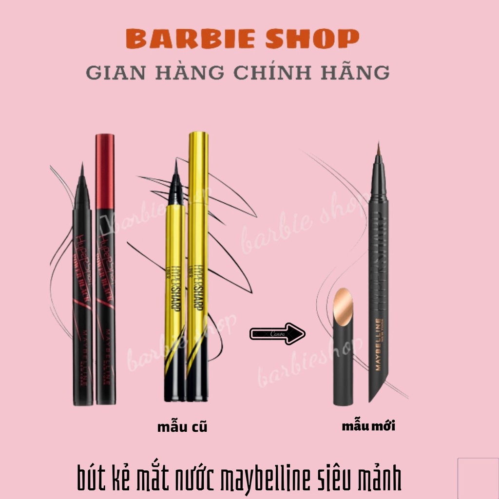 Kẻ Mắt Maybelline Bút Lông Siêu Mảnh Chống Trôi - Hyper Sharp Màu ( Đỏ Đen , Vàng Đen ) + Cosnori