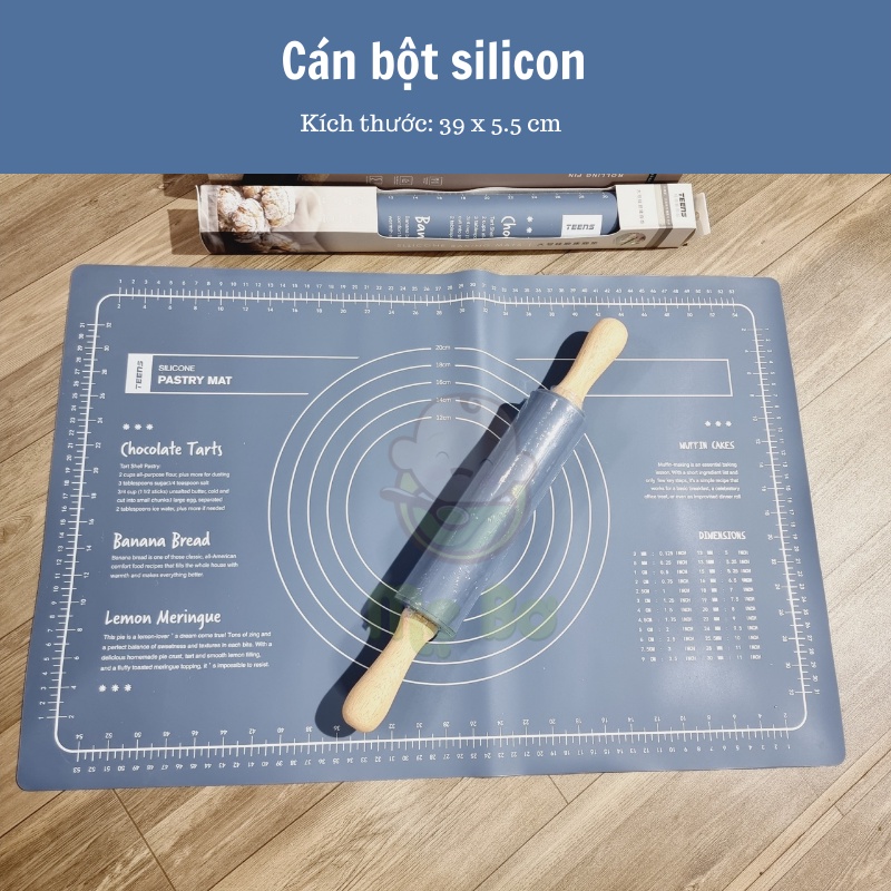 [Mẹ Bơ] Tấm thảm nhồi nhào bột/ cán bột chống dính silicon làm bánh kích thước 40x60cm